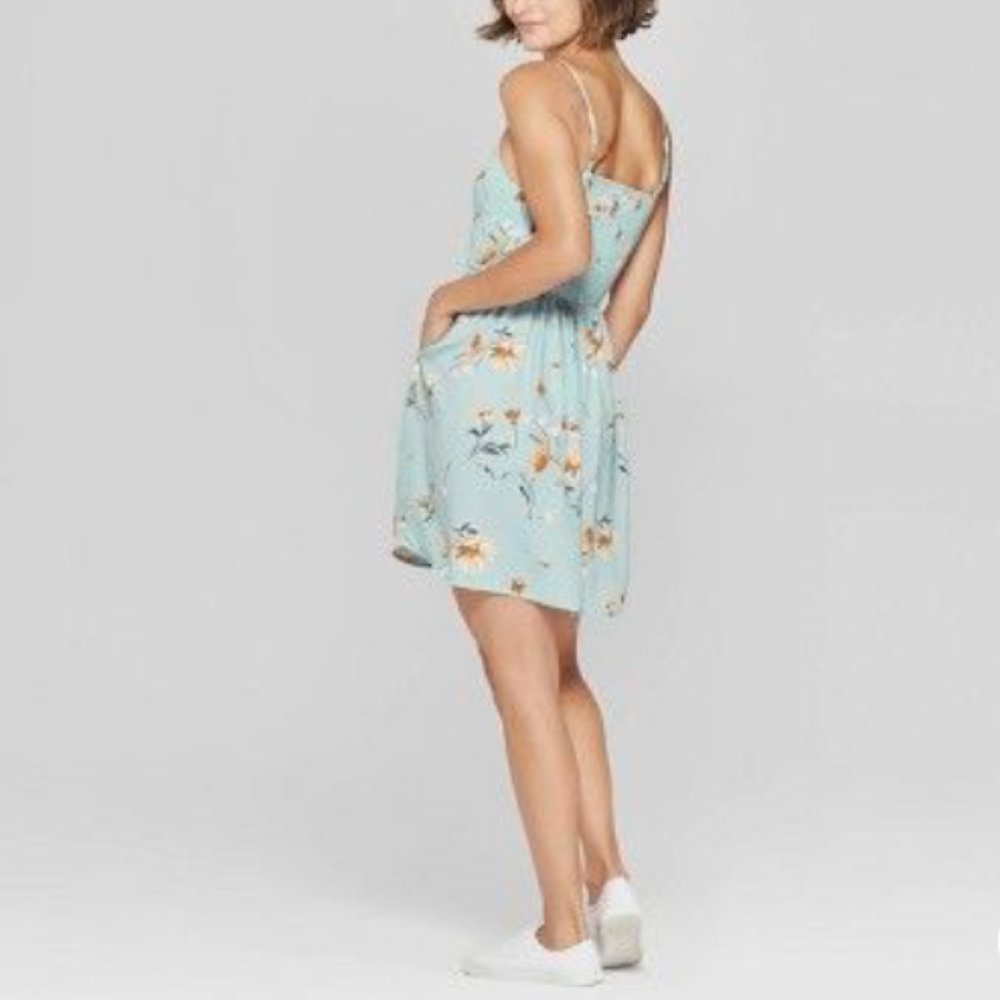 Floral Print V-Neck Strappy Tie Front Dress - Xhil - Picture 3 of 13